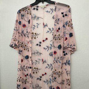 Chenault Embroidered Sheer Coverup Size L